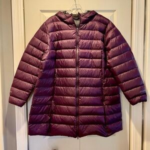 Eddie Bauer Hooded Quilted Puffer Coat - Plum